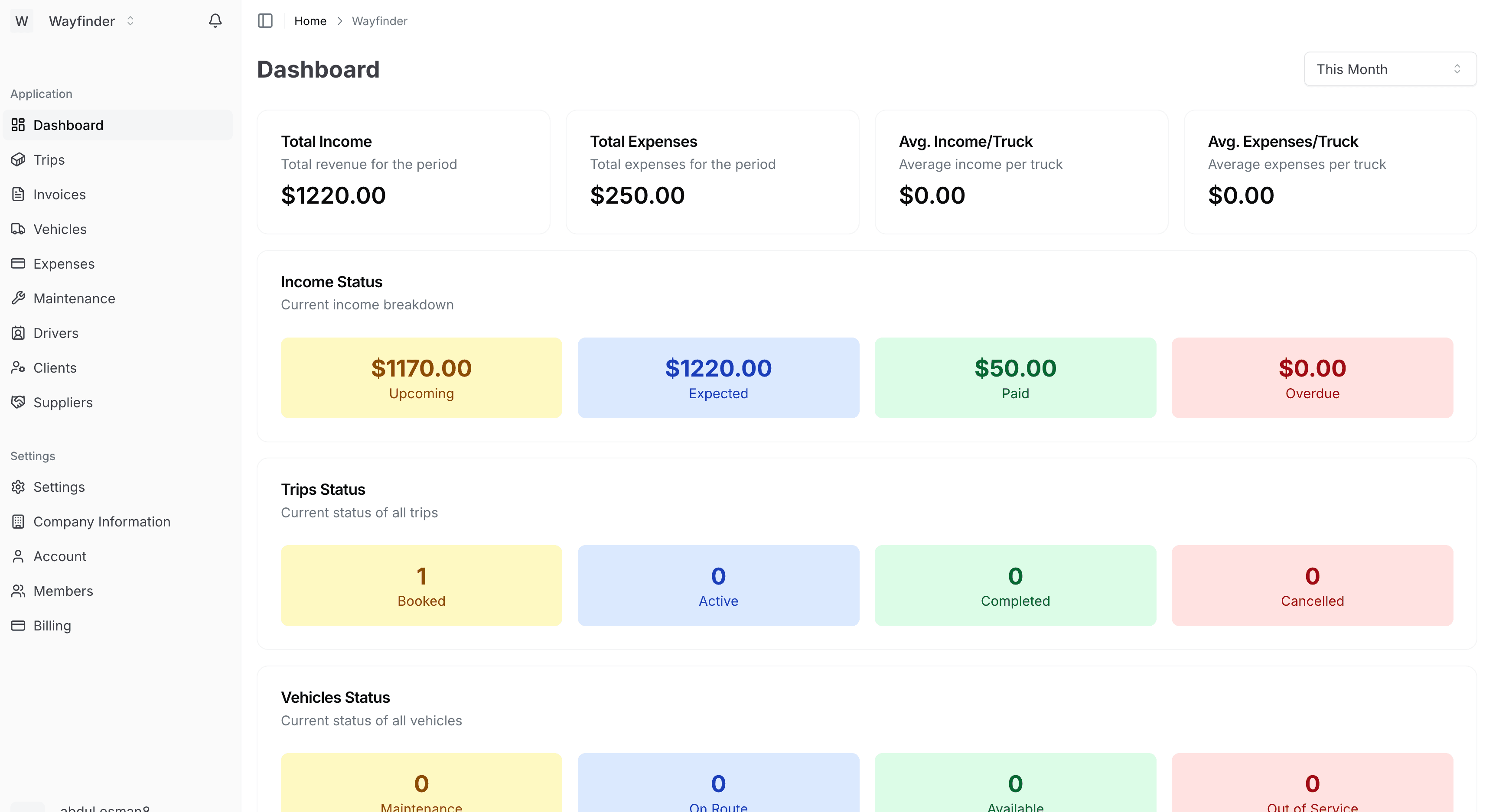 Fleet Management Dashboard